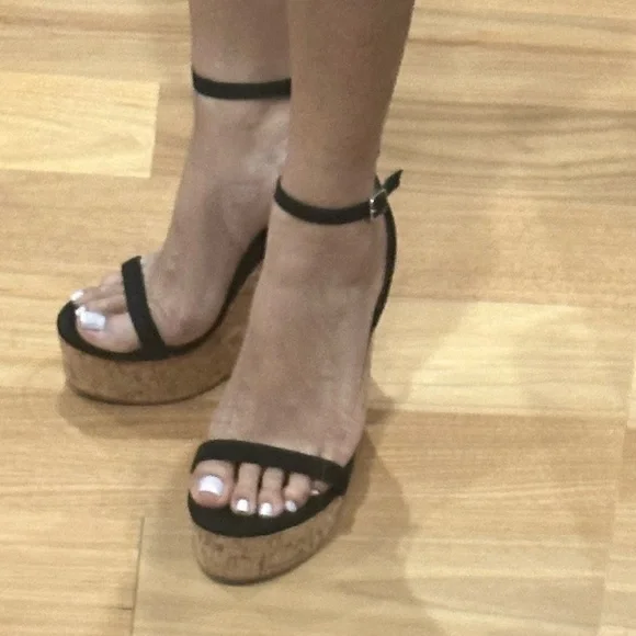 Fashionnova Something You Never Did Black Wedges - Picture 3 of 4